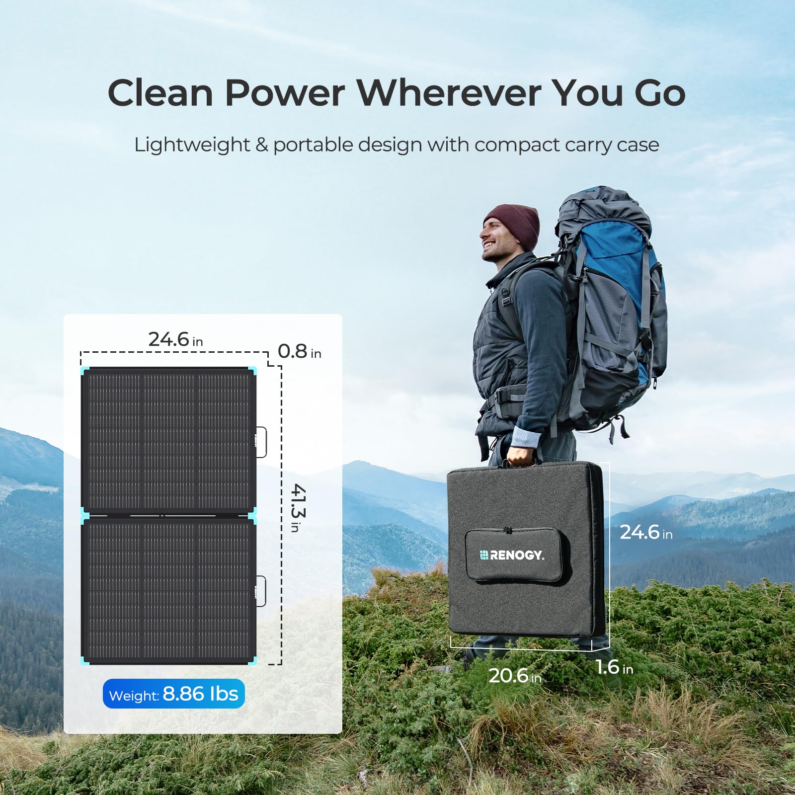 Renogy 100 Watt Solar Panel Suitcase, N-Type 100W Portable Foldable Solar Panels, 25% High Efficiency with 19% Lighter, Fast Setup with Kickstands, IP67 Waterproof for RV, Camping, Off-Grid, Blackouts - Image 3