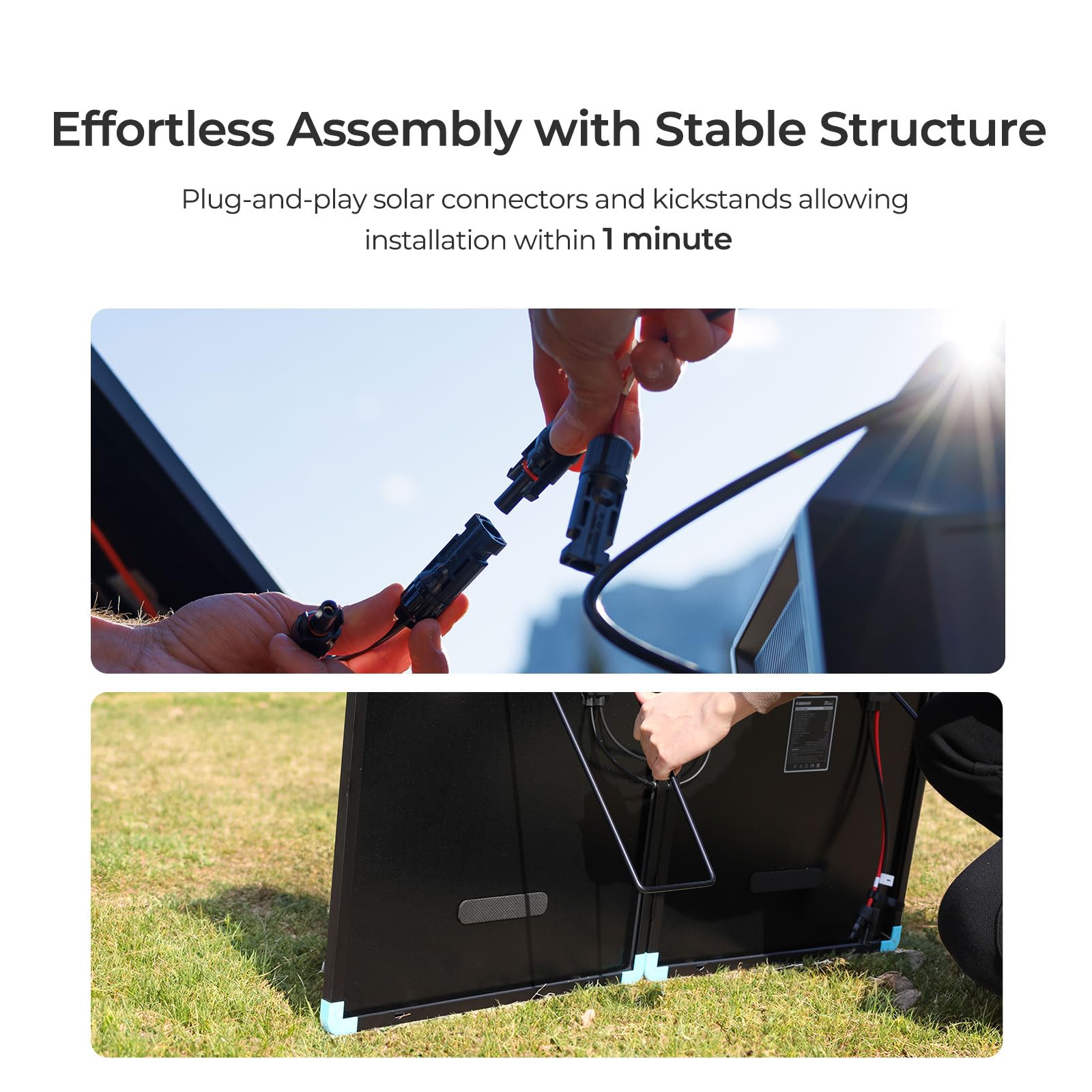 Renogy 100 Watt Solar Panel Suitcase, N-Type 100W Portable Foldable Solar Panels, 25% High Efficiency with 19% Lighter, Fast Setup with Kickstands, IP67 Waterproof for RV, Camping, Off-Grid, Blackouts - Image 7