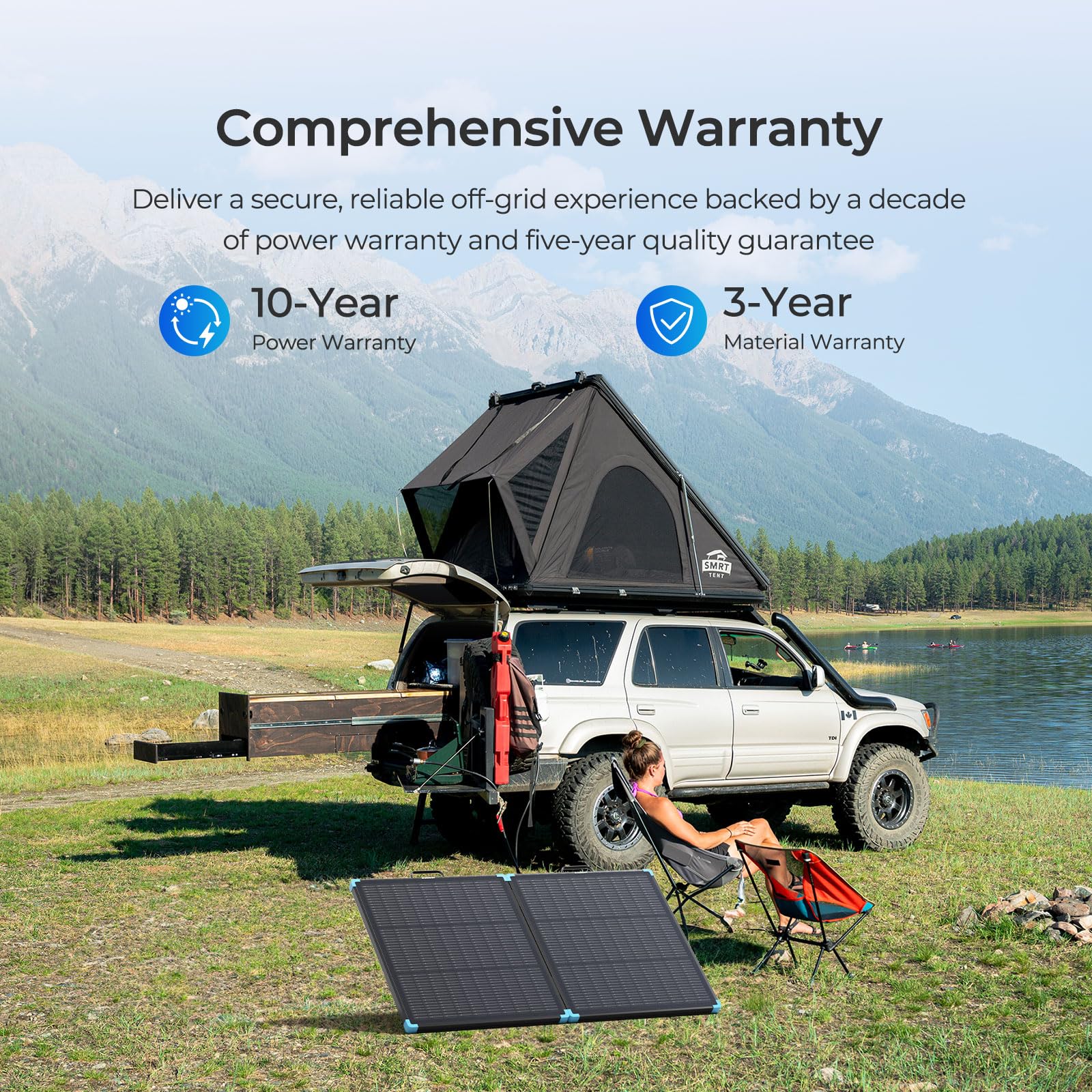 Renogy 100 Watt Solar Panel Suitcase, N-Type 100W Portable Foldable Solar Panels, 25% High Efficiency with 19% Lighter, Fast Setup with Kickstands, IP67 Waterproof for RV, Camping, Off-Grid, Blackouts - Image 9