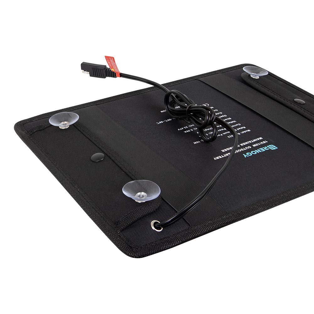 Renogy 10W Solar Trickle Charger Portable Battery Maintainer with Lighter Plug/Alligator Clips/Battery Cables for Car Boat Marine Motorcycles Truck - Image 3