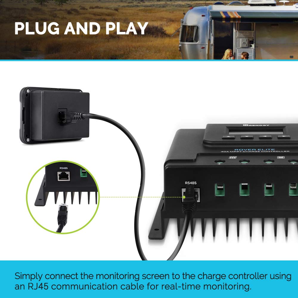 Renogy 20/40A MPPT Charge Controller with LCD Backlit, Monitoring Screen for Rover Elite, Display for Tracking - Image 3