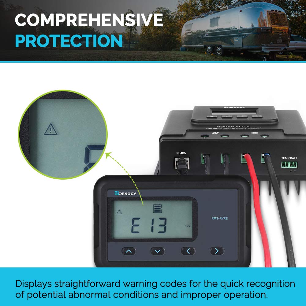 Renogy 20/40A MPPT Charge Controller with LCD Backlit, Monitoring Screen for Rover Elite, Display for Tracking - Image 5