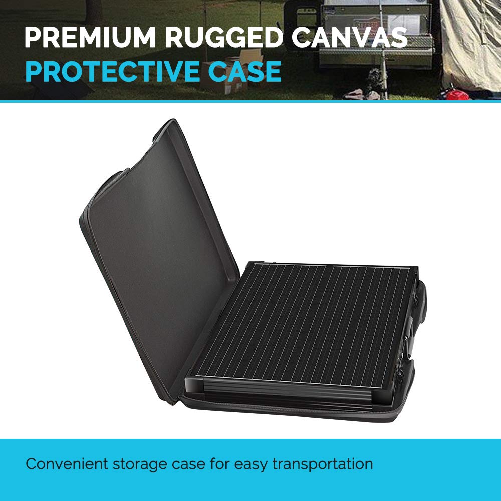 Renogy 200W 12V Portable Solar Panels Suitcase with Waterproof 20A Charge Controller, Foldable 200 Watt Solar Panel W/ Adjustable Kickstand, Solar Charger for Power Station, RV, Camping, SUV, Off Grid - Image 3