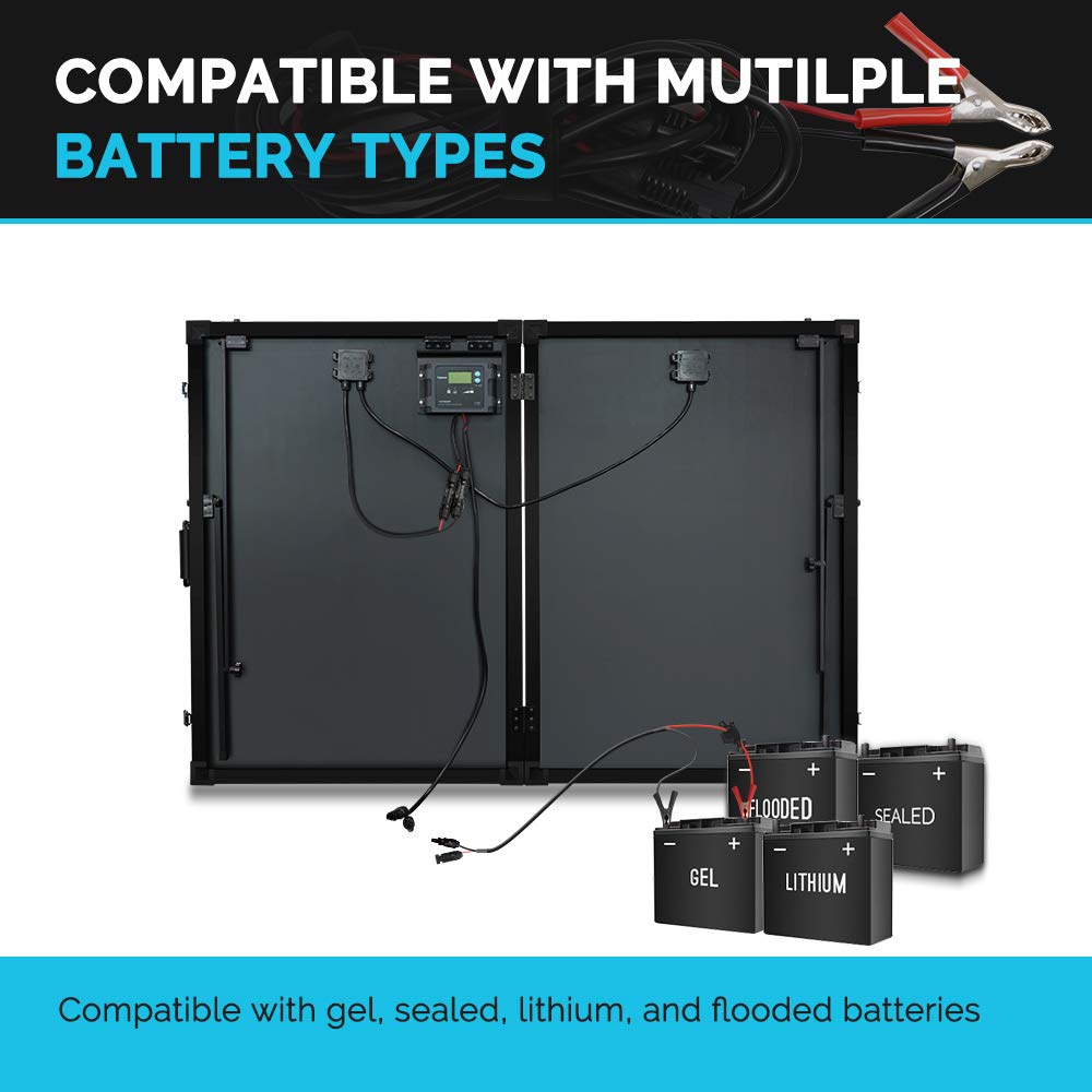 Renogy 200W 12V Portable Solar Panels Suitcase with Waterproof 20A Charge Controller, Foldable 200 Watt Solar Panel W/ Adjustable Kickstand, Solar Charger for Power Station, RV, Camping, SUV, Off Grid - Image 7