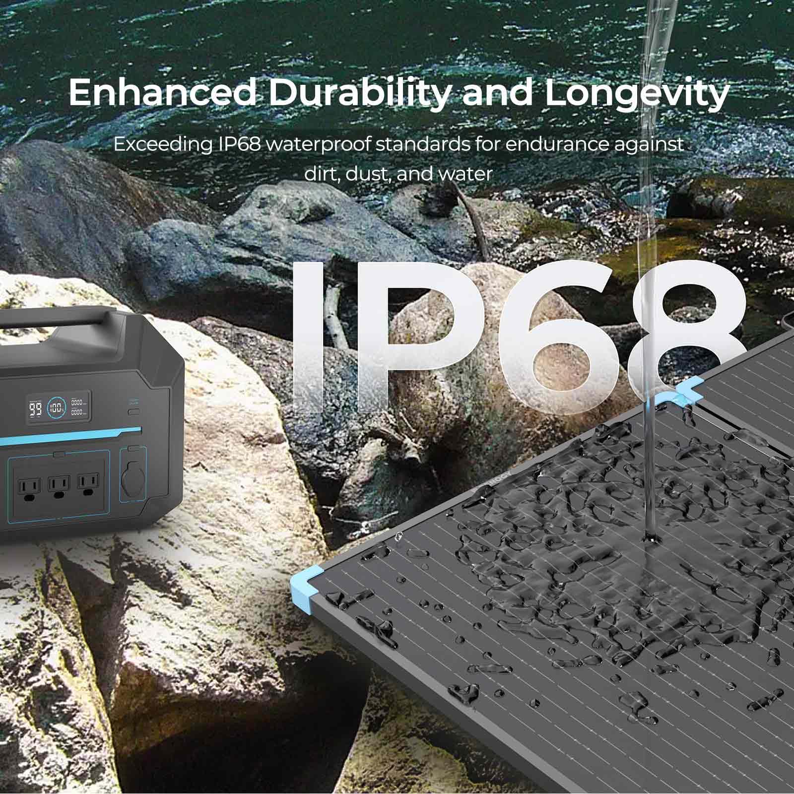 Renogy 220W Portable Solar Panel Suitcase, 23% High Efficiency Foldable Solar Charger for Power Station, Durable for Decades, with Sturdy Kickstands, IP67 Waterproof for RV Camping Off-Grid Blackouts - Image 5