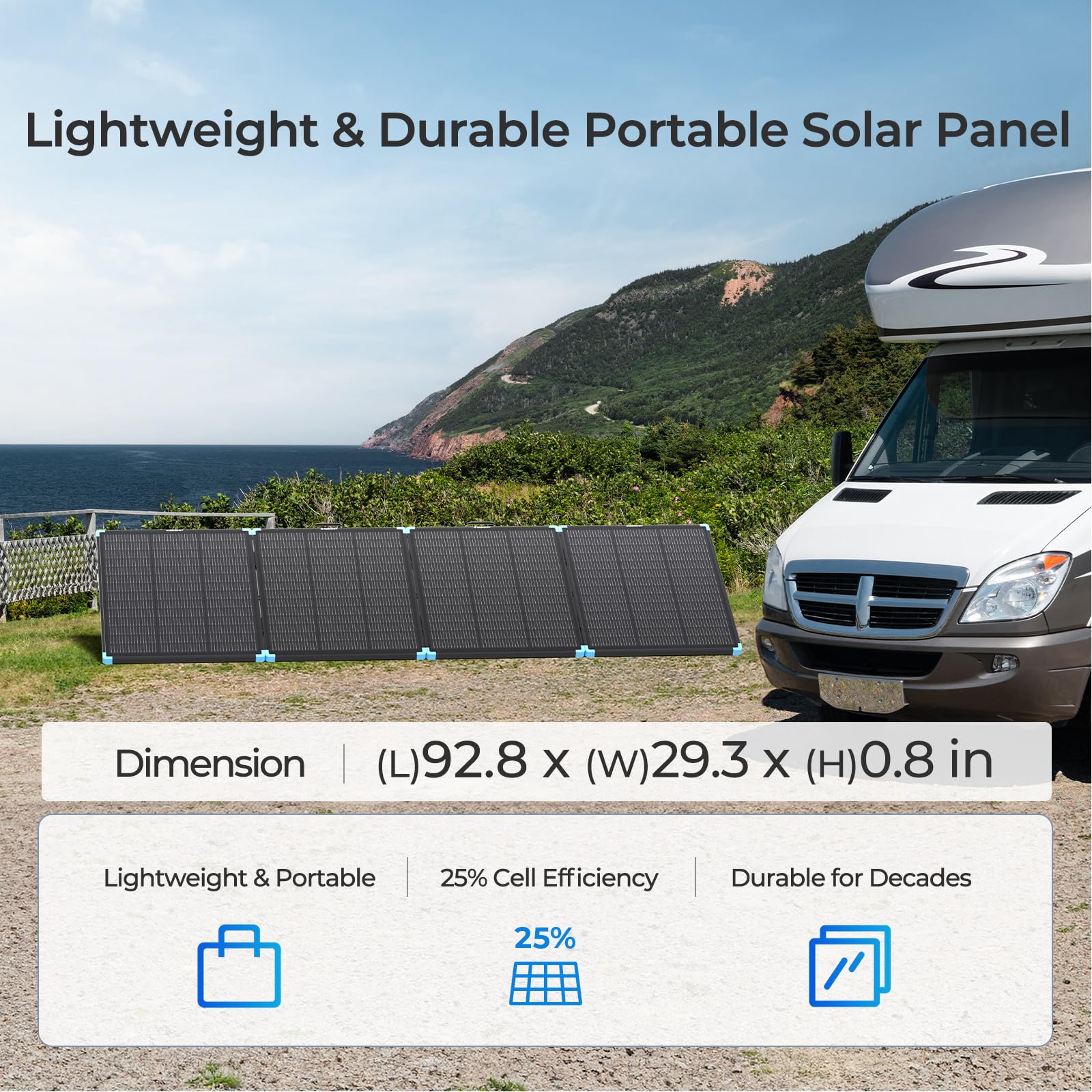 Renogy 300W Portable Solar Panel Suitcase, 25% High Efficiency N-Type Foldable Solar Charger for Power Station, Durable for Decades, 17% Lighter with Kickstands, for RV Camping Off-Grid Blackouts - Image 7