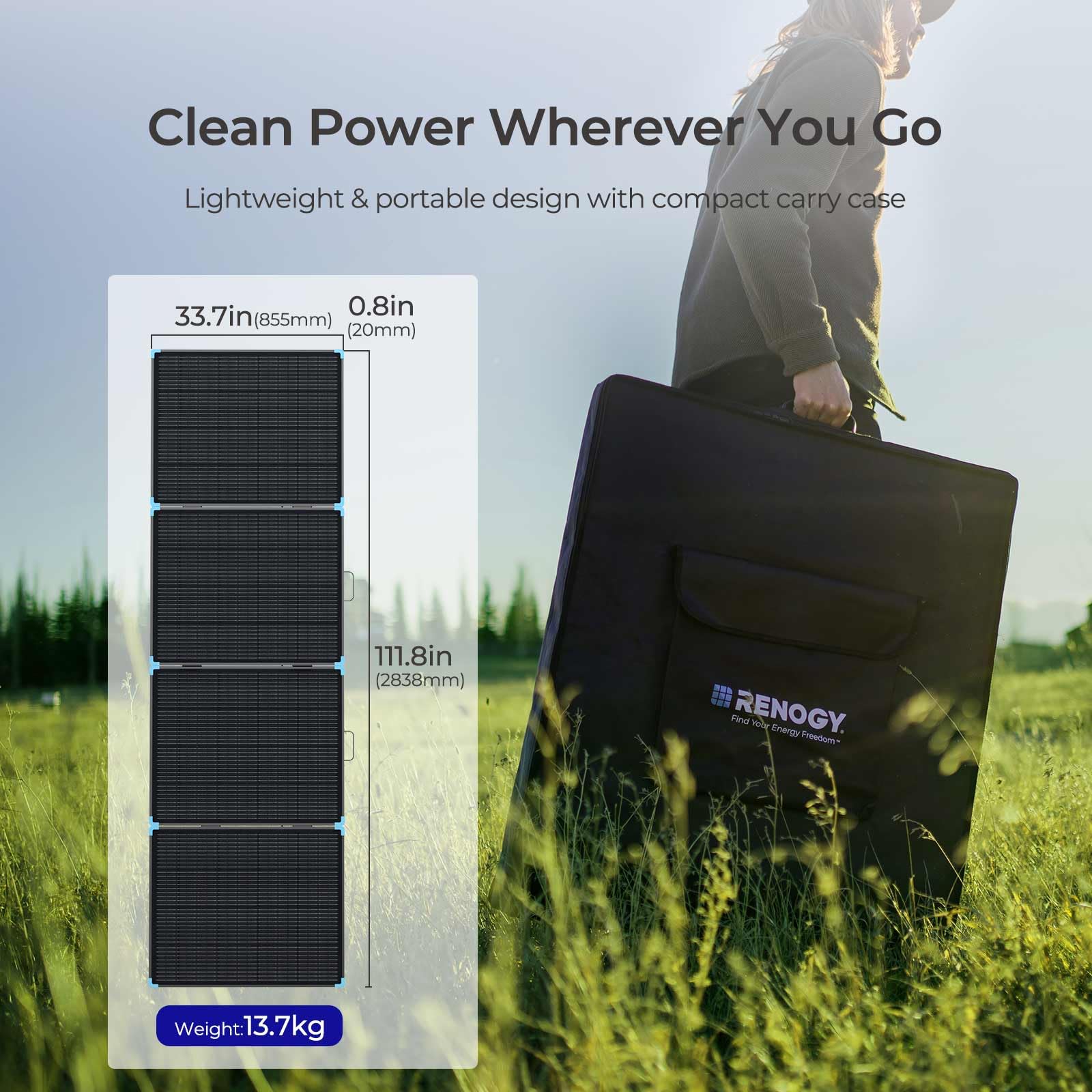 Renogy 400 Watt Solar Panel Suitcase, Portable Foldable Solar Panels for Power Station, 23% High Efficiency, Fast Installation with Sturdy Kickstands, IP67 Waterproof for RV Camping Off-Grid Blackouts - Image 3