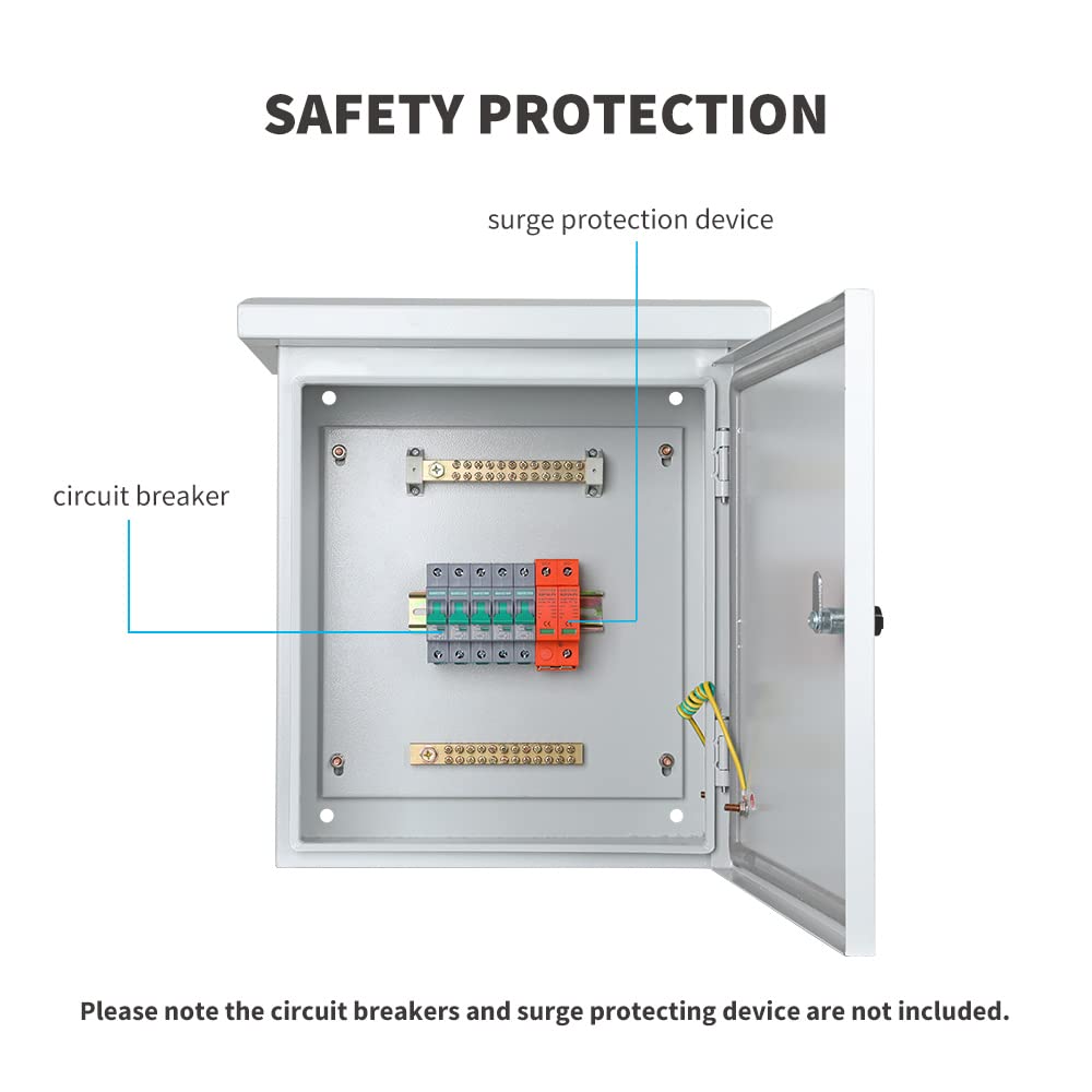 Renogy 5 String Solar PV Combiner Box for On/Off-Grid Solar Panels System, w/Built-in DIN Rail, Labels - Image 4