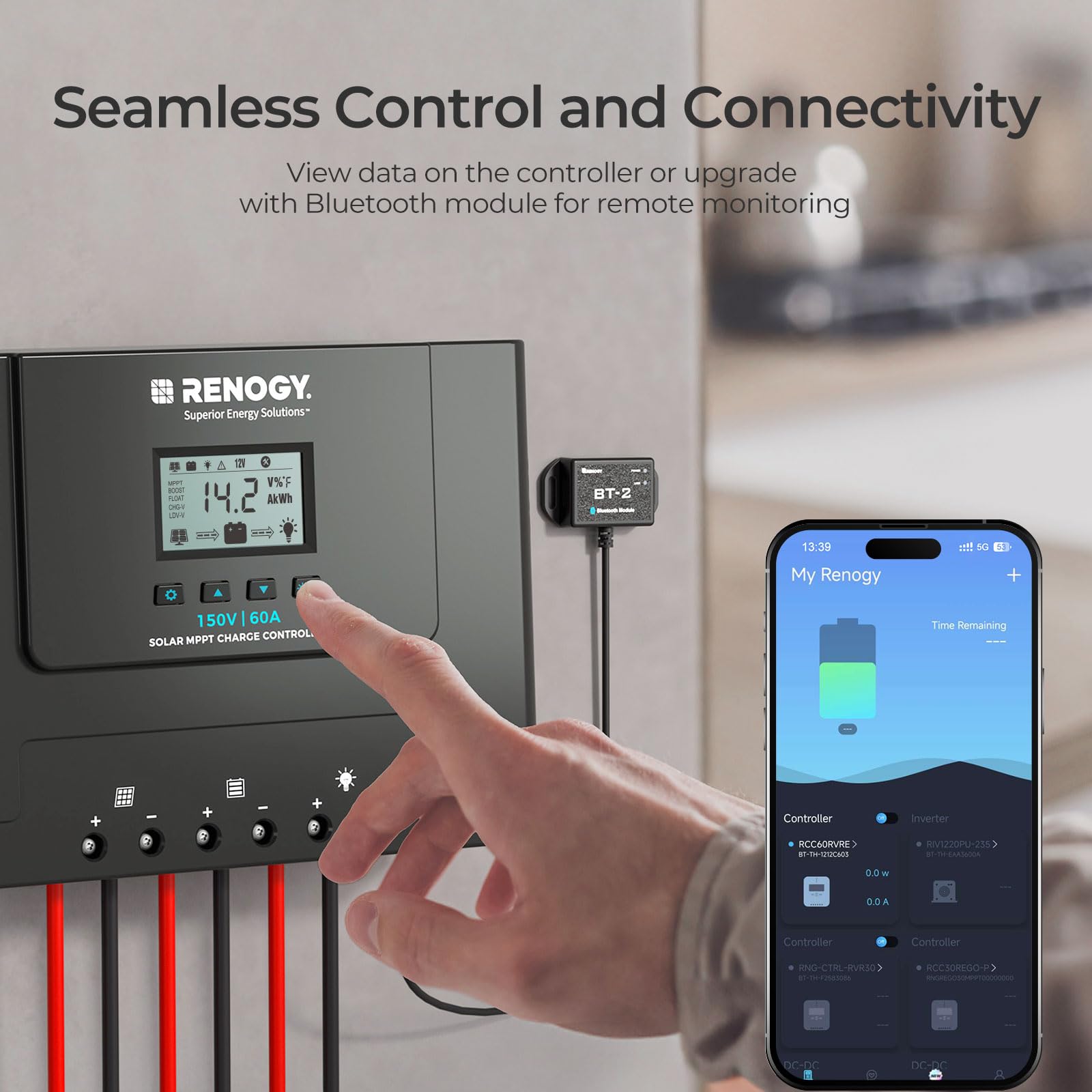 Renogy 60A MPPT Solar Charge Controller 12V/24V/36V/48V Auto, 150V Maximum Solar Input, Compatible with Lithium AGM Gel Batteries, for Home RV Marine Workshop, Rover Lite 60A - Image 7