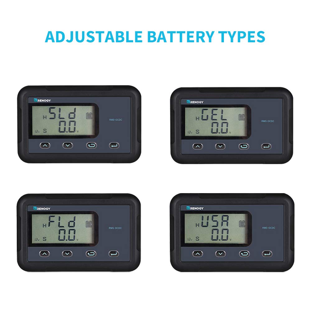 Renogy Monitoring Screen for 12V 30/50A DC MPPT on-board Battery Charger, Flush-mount with Backlit LCD, Real-time Tracking - Image 5