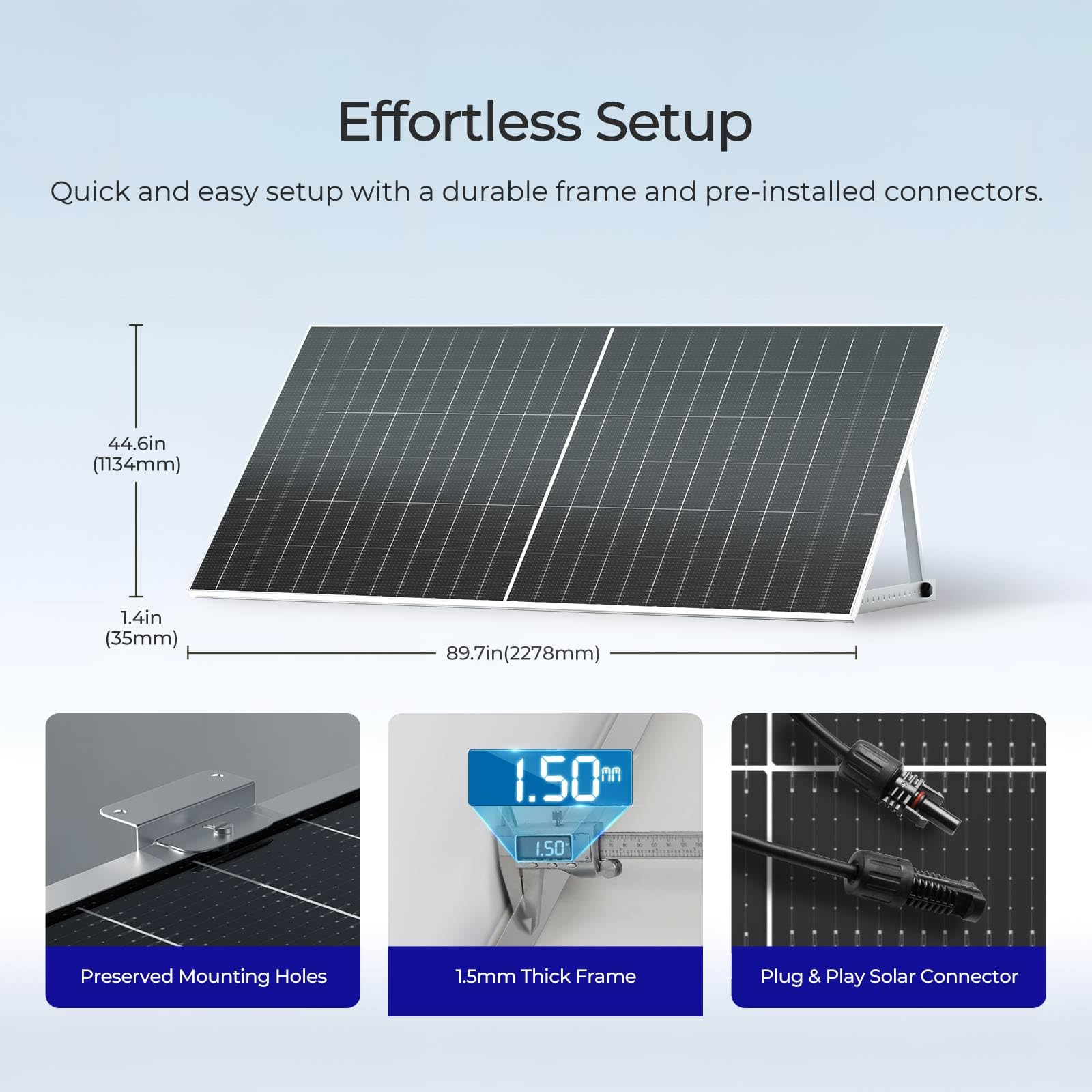 Renogy Solar Panels 1180W 12V/24V N-Type Bifacial Solar Panel 2PCS 590W Monocrystalline On/Off Grid Application Over 1000 Watt Solar Panel High Efficiency Durable for Homes Roof RV Boat Camping Black - Image 8