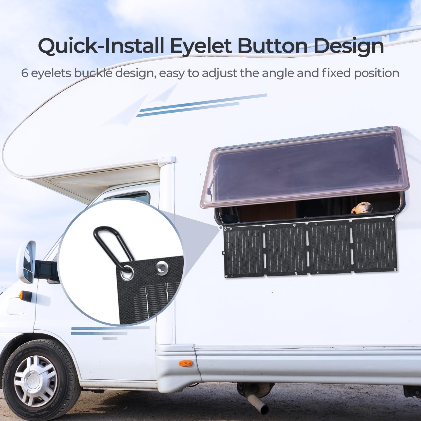 Renogy Solar Panels, 30W Portable Solar Panel Charger, Fast Charging for iPhone, iPad, Tablets, Laptop, Power Bank, with USB-C USB-A DC Ports, IP67 for Camping, Hiking, Backpacking, Outdoor - Image 4