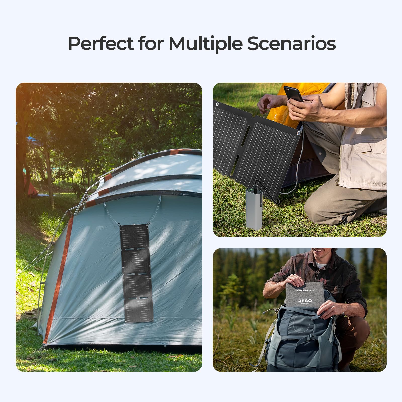 Renogy Solar Panels, 30W Portable Solar Panel Charger, Fast Charging for iPhone, iPad, Tablets, Laptop, Power Bank, with USB-C USB-A DC Ports, IP67 for Camping, Hiking, Backpacking, Outdoor - Image 7